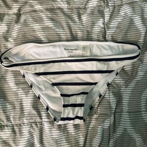 Abercrombie & Fitch White and Navy Striped Bikini Bottoms